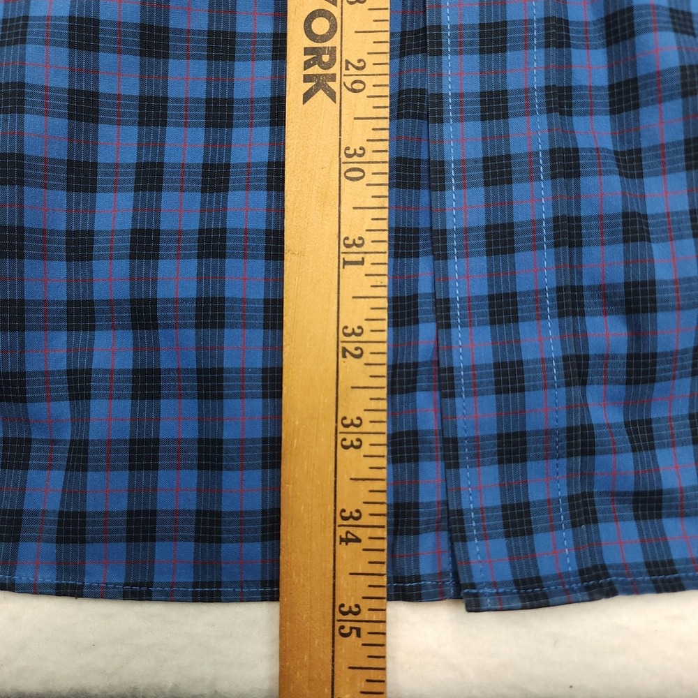 L.L.Bean Shirt Mens 2XLT Blue Plaid Long Sleeve Button Up Wrinkle Resistant - Picture 9 of 10